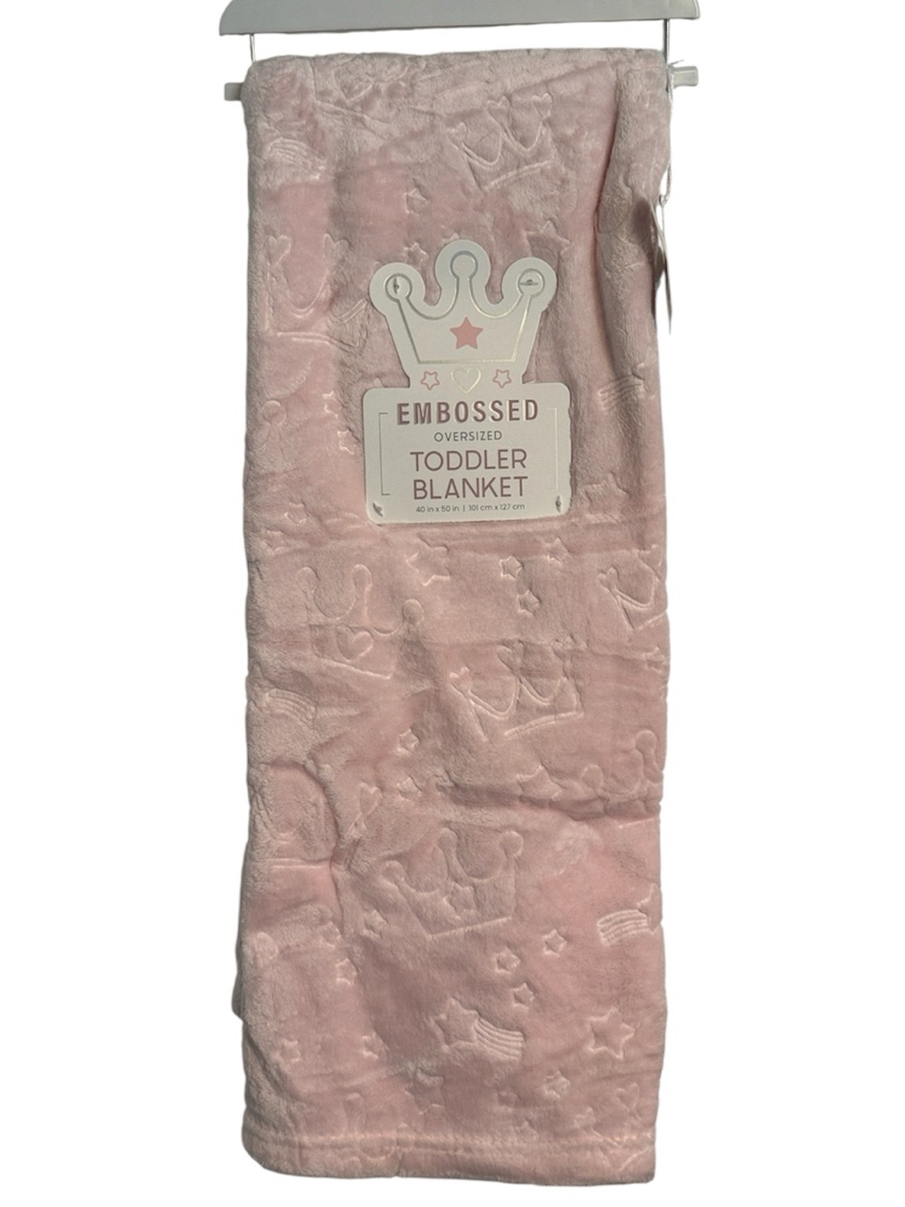 Light Pink Embossed Oversized Toddler Blanket NWT